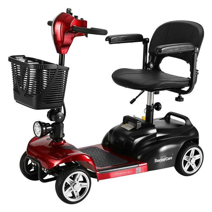 SectorCare Compact Mobility Scooter - Red