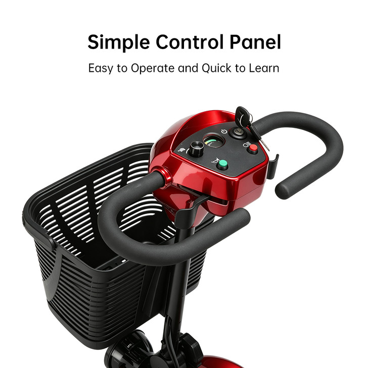 SectorCare Compact Mobility Scooter - Red