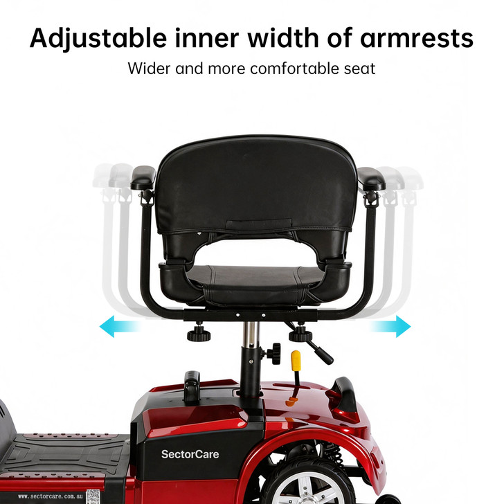 SectorCare Comfort Pro Mobility Scooter - Red