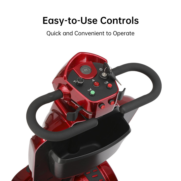 SectorCare Deluxe Mobility Scooter - Red