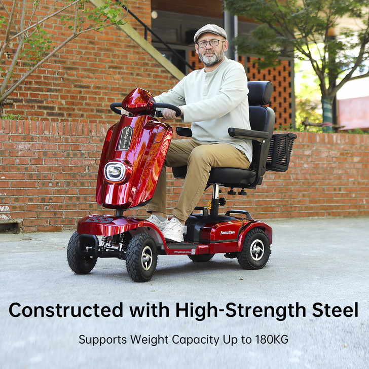 SectorCare Deluxe Mobility Scooter - Red