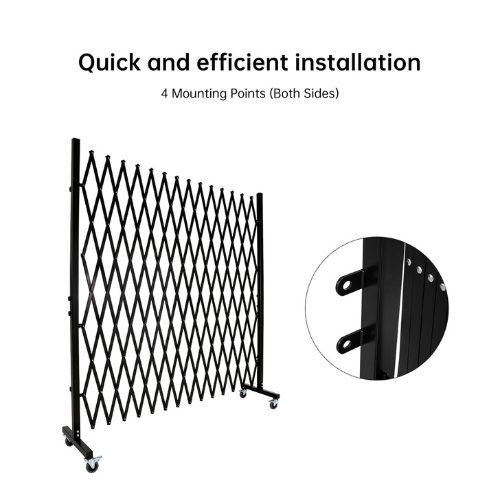 2m High Expandable Barrier – Black – 3.5m