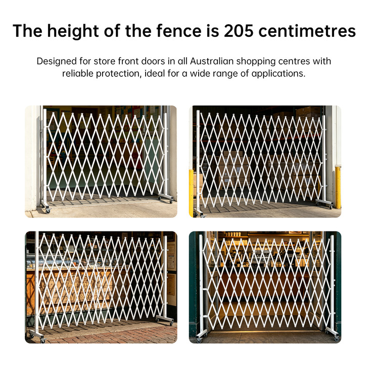 Heavy Duty 2m High Expandable Barrier – White – 3.5m