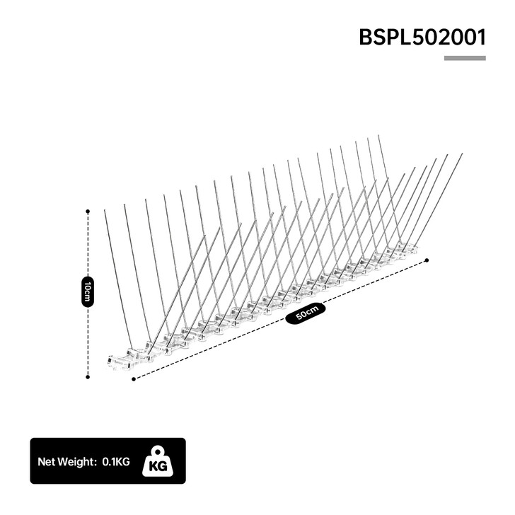 50cm Stainless Steel Bird Spikes Parallel Design