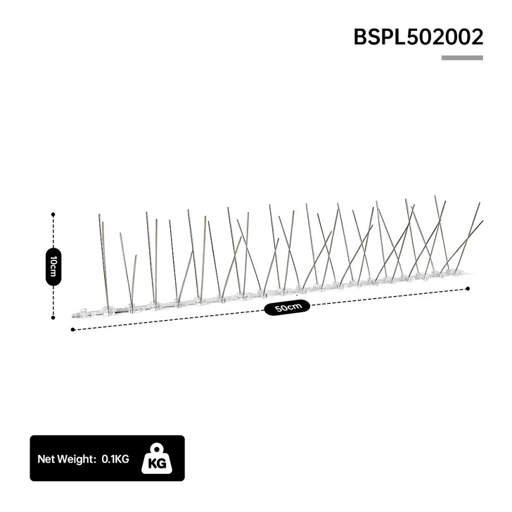 50cm Stainless Steel Bird Spikes - Staggered Design