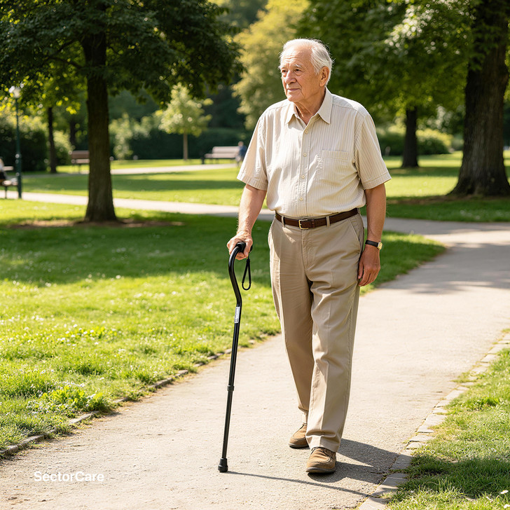 SectorCare Adjustable Walking Cane - Black