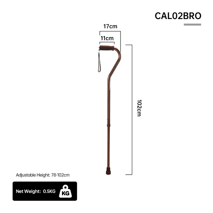 SectorCare Adjustable Walking Cane - Bronze