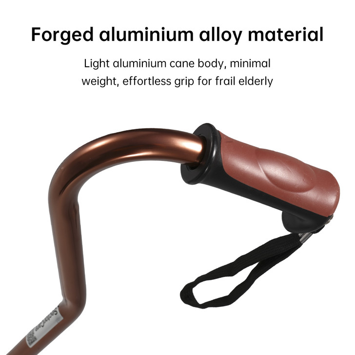 SectorCare Large Rubber Tip Adjustable Walking Cane - Bronze