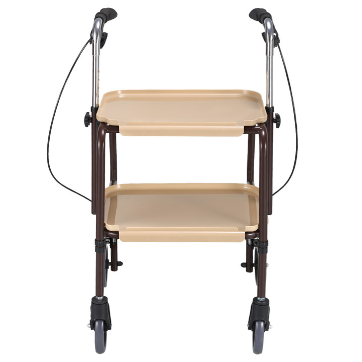 SectorCare Height-Adjustable Indoor Walker Trolley with Two Trays