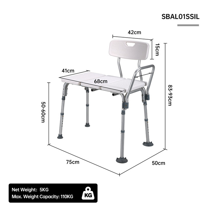 SectorCare Transfer Bath Bench with Backrest