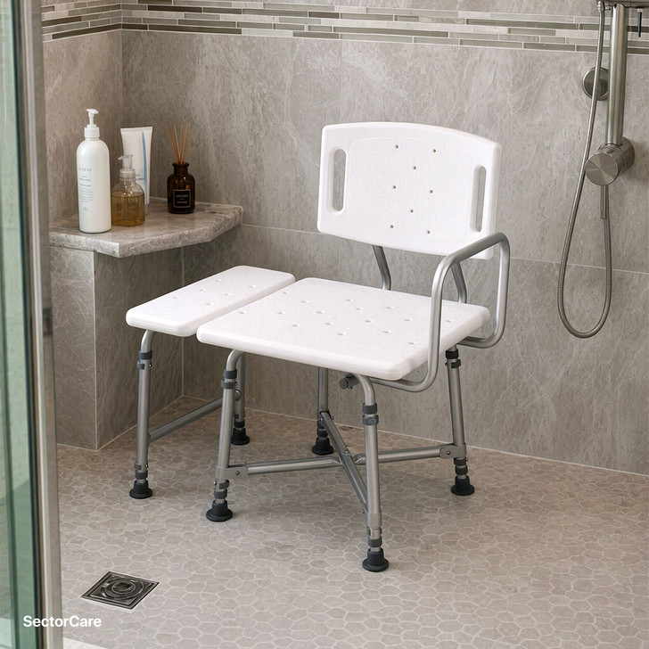 SectorCare Heavy Duty Transfer Bath Bench with Backrest