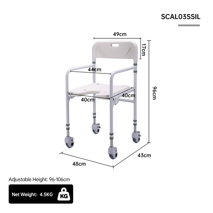 SectorCare Foldable Shower Chair with Backrest and Handles