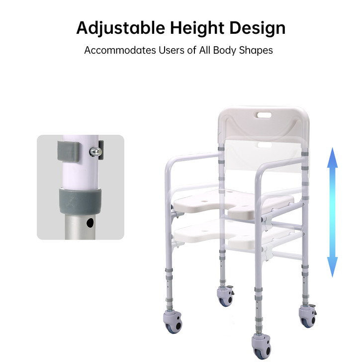 SectorCare Foldable Shower Chair with Backrest and Handles