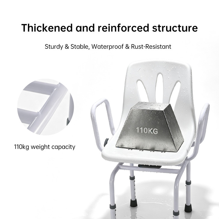 SectorCare 360° Swivel Shower Chair with Backrest and Handles
