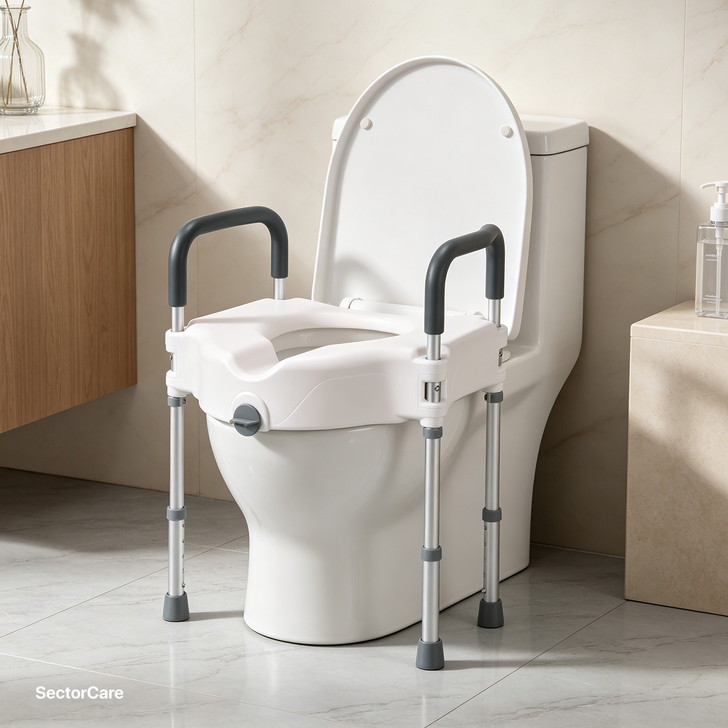 SectorCare Toilet Aid with Support Legs and Armrests