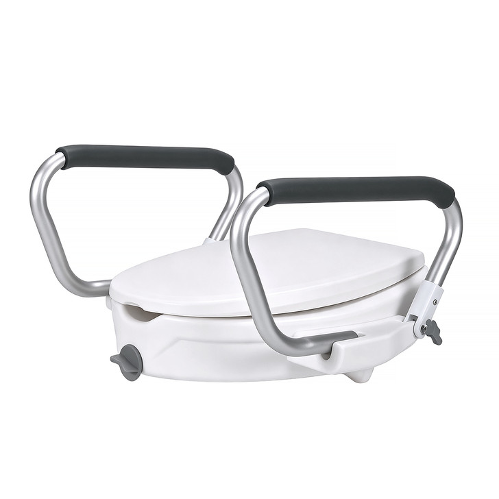 SectorCare Raised Toilet Seat with Flip-Up Armrests