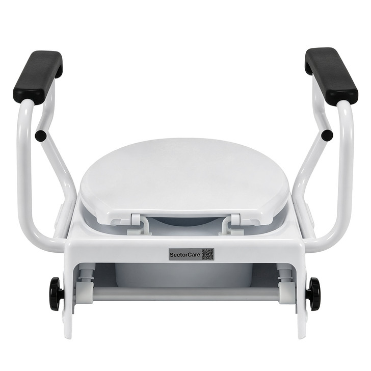 SectorCare Height-Adjustable Raised Toilet Seat with Flip-Up Armrests