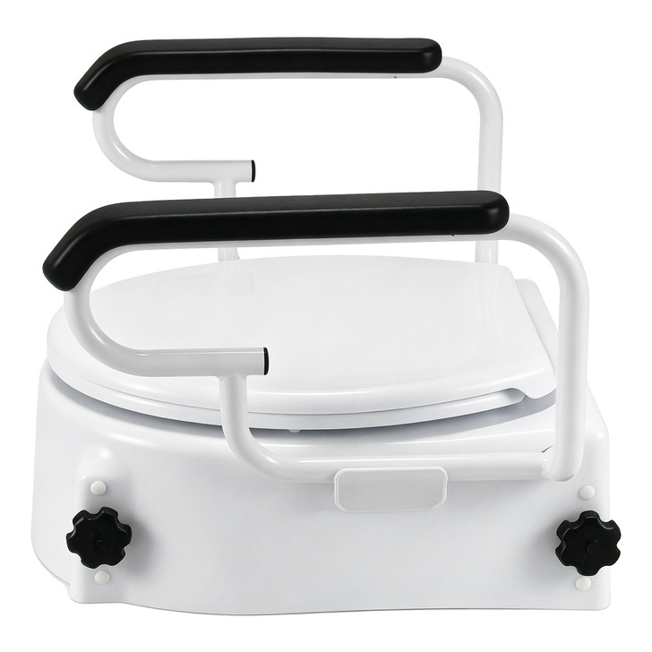 SectorCare Height-Adjustable Raised Toilet Seat with Flip-Up Armrests