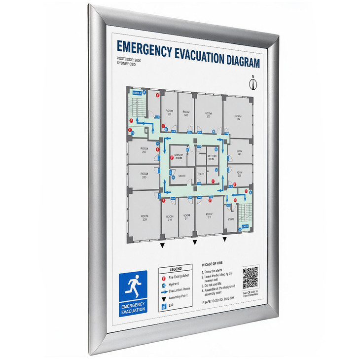 A3 Snap Frame 25mm Silver Aluminium Poster Frame Anti Glare Cover
