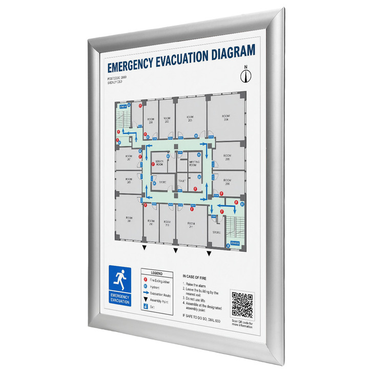 A3 Snap Frame 25mm Silver Aluminium Poster Frame Anti Glare Cover