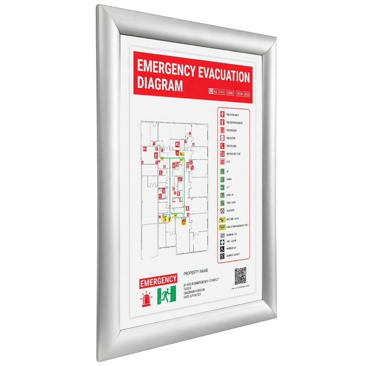 A4 Snap Frame 25mm Silver Aluminium Poster Frame with 3M Tape