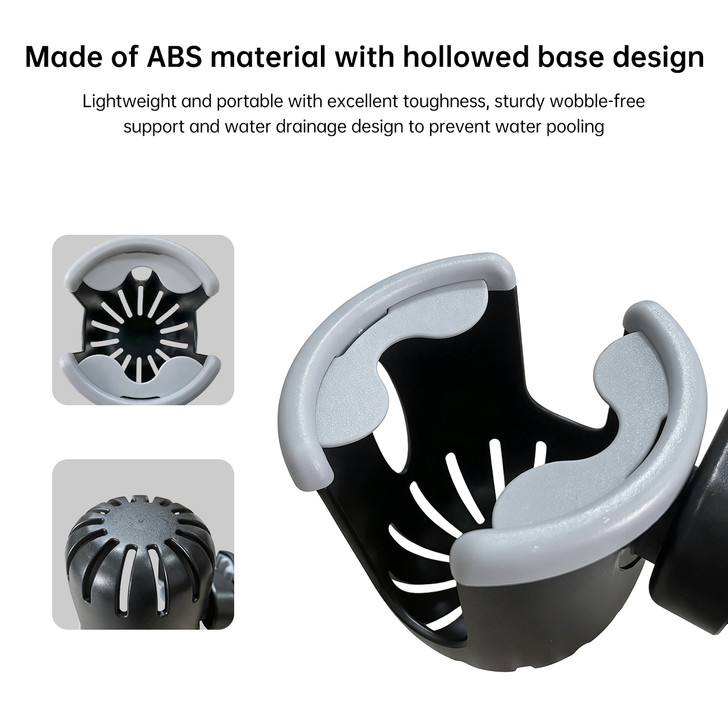 SectorCare 360° Adjustable Universal Cup Holder - Black & Grey