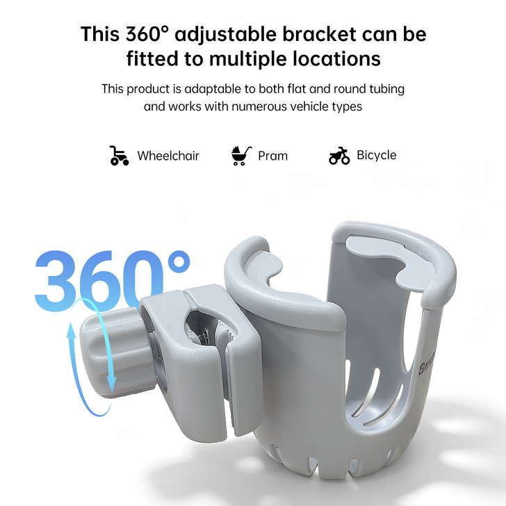 SectorCare 360° Adjustable Universal Cup Holder - Grey