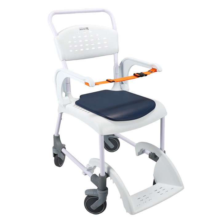 SectorCare Mobile Shower Commode Chair 4 in 1 with 136kg Capacity White