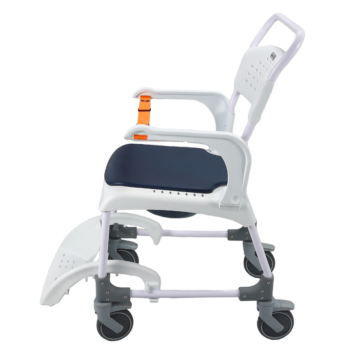 SectorCare Mobile Shower Commode Chair 4 in 1 with 136kg Capacity White