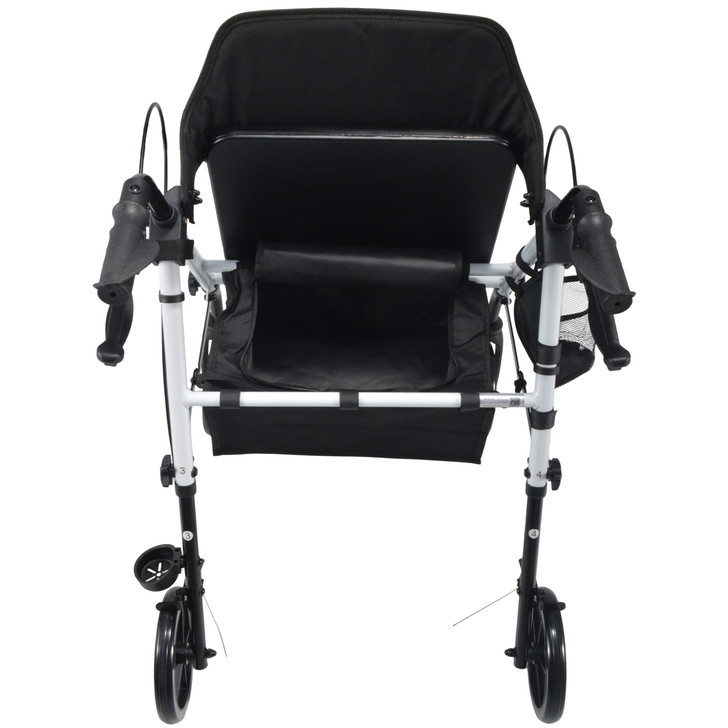 SectorCare Foldable 4 Wheel Rollator Walker with Seat 136kg White