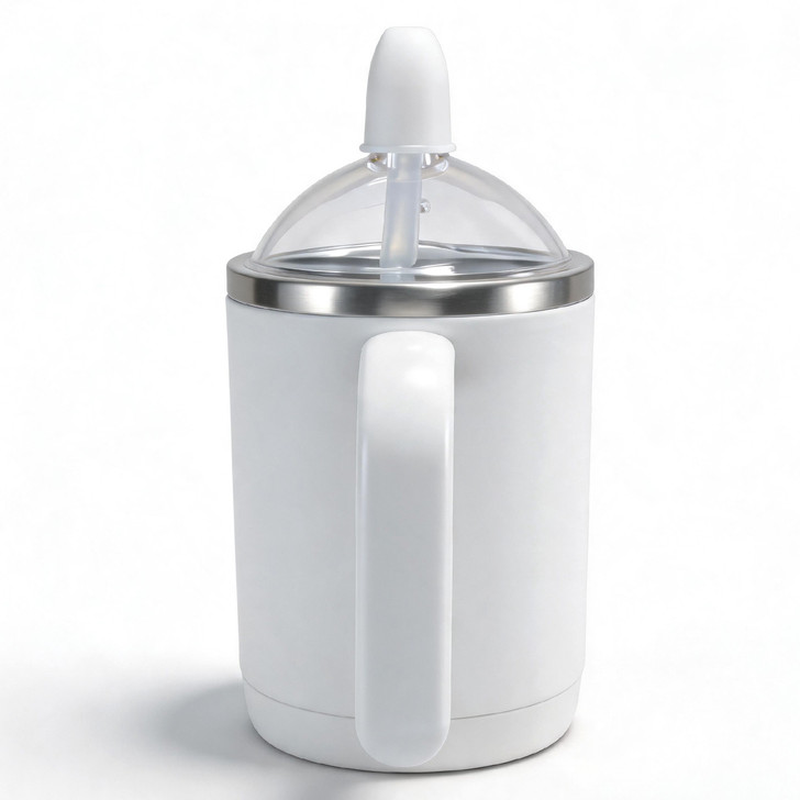 SectorCare 3 in 1 Spill Proof Feeding Cup 450ml with Long Straw White