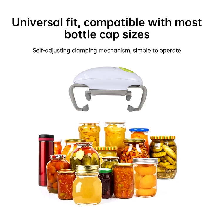SectorCare Automatic Electric Jar Opener Fits 2.5 to 10cm Lids White