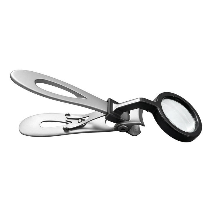 SectorCare Nail Clipper with Detachable Magnifier Wide Jaw Silver