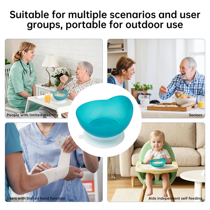 SectorCare Non Slip Scoop Bowl 450mL with High Rim and Suction Base