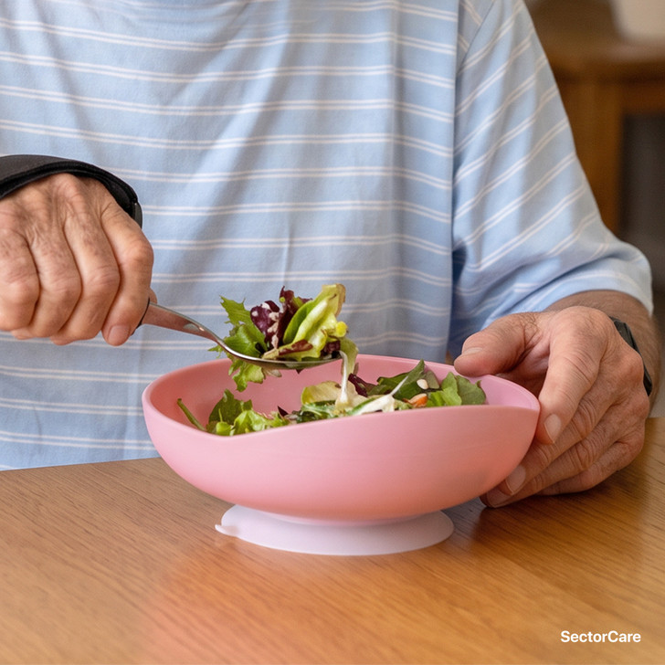 SectorCare 700mL Scoop Bowl with Suction Base 18cm Wide Pink