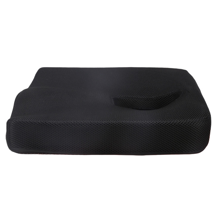 SectorCare Coccyx Cutout Latex Seat Cushion 7cm H x 42cm W Black