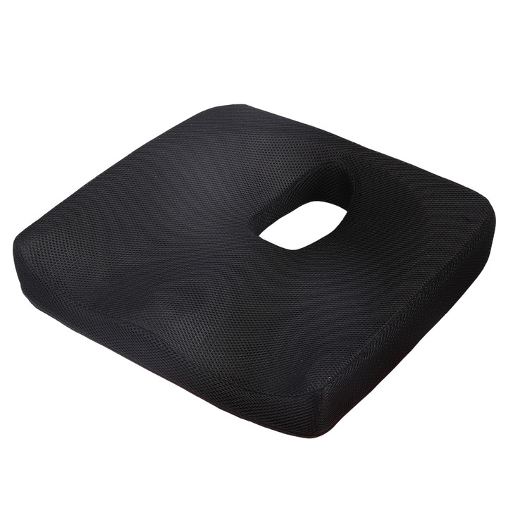 SectorCare Coccyx Cutout Latex Seat Cushion 7cm H x 42cm W Black