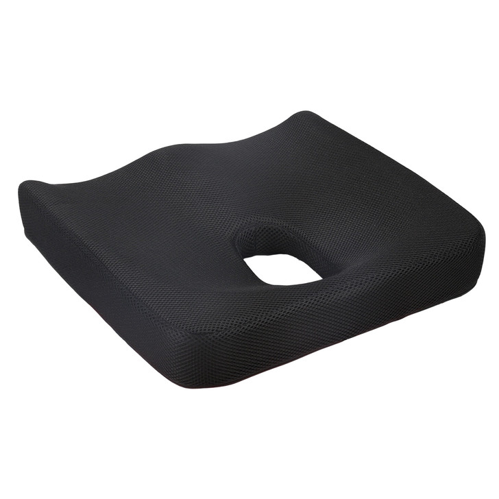 SectorCare Coccyx Cutout Latex Seat Cushion 7cm H x 42cm W Black