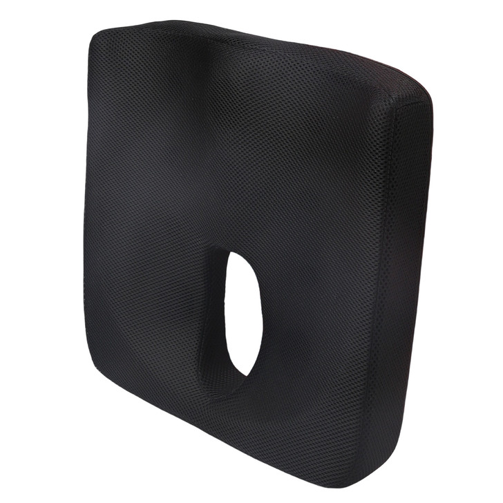 SectorCare Coccyx Cutout Latex Seat Cushion 7cm H x 42cm W Black