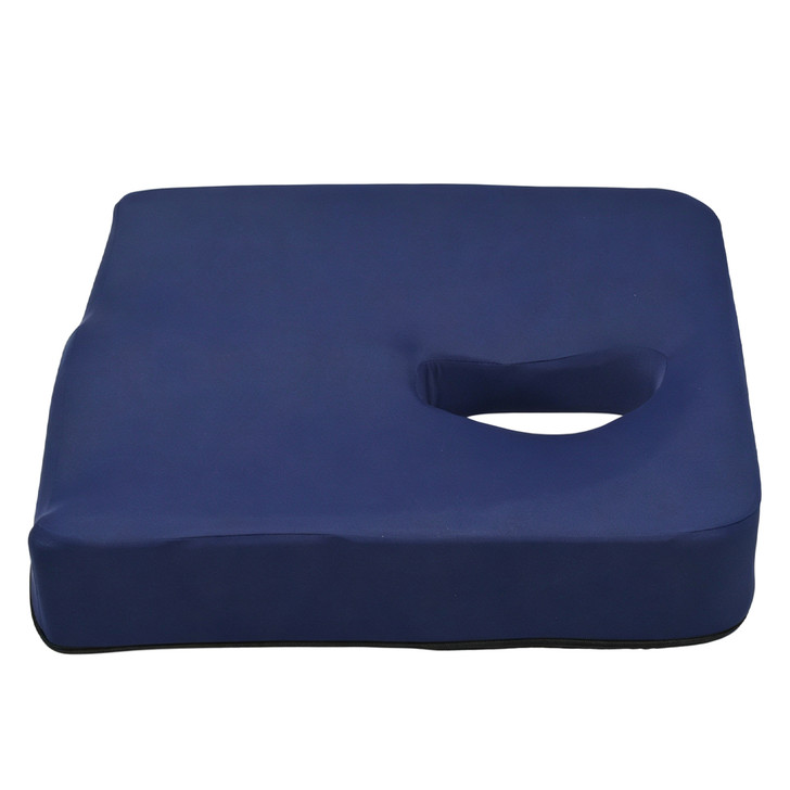 SectorCare Coccyx Cutout Gel Latex Seat Cushion 8cm H x 42cm W Blue
