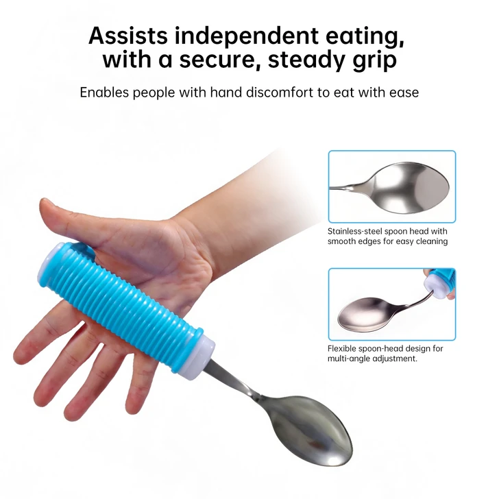 SectorCare Bendable Adaptive Spoon with Strap 25cm H x 4cm W Blue