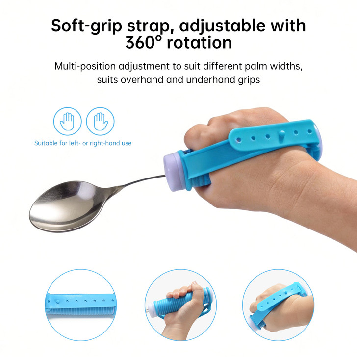 SectorCare Bendable Adaptive Spoon with Strap 25cm H x 4cm W Blue