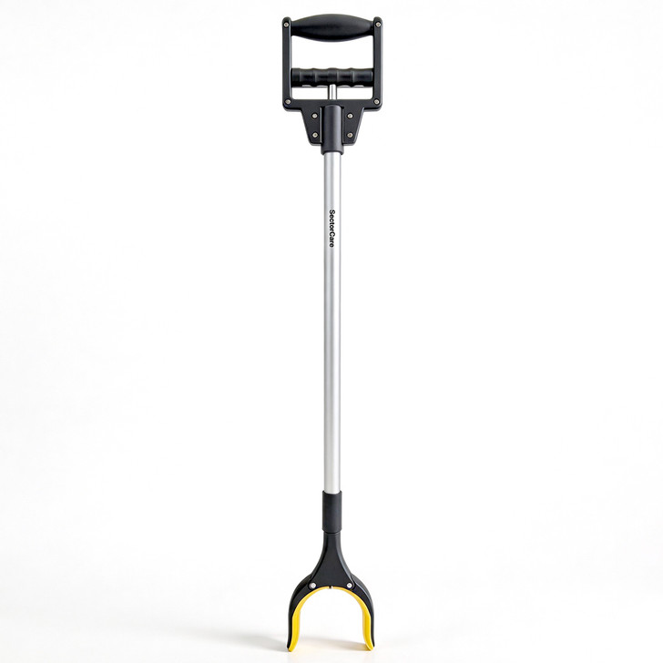 SectorCare Reacher Grabber Pick Up Tool Wide Jaw 80cm Long Silver