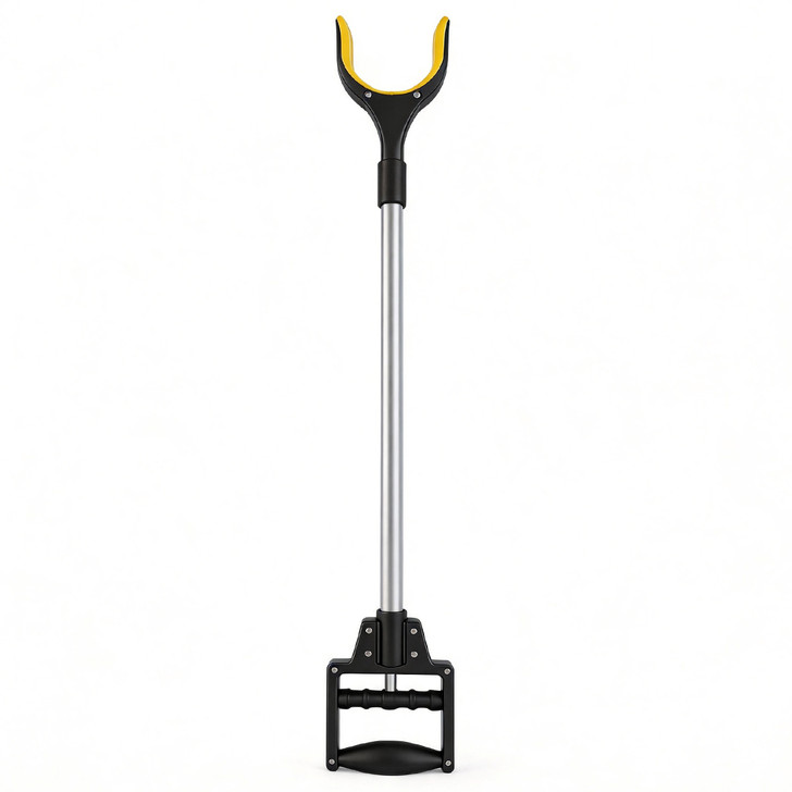 SectorCare Reacher Grabber Pick Up Tool Wide Jaw 80cm Long Silver