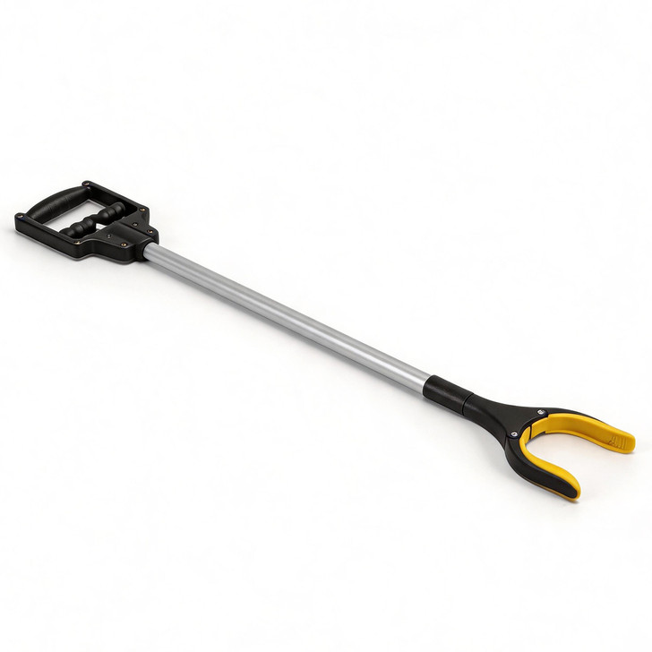 SectorCare Reacher Grabber Pick Up Tool Wide Jaw 80cm Long Silver