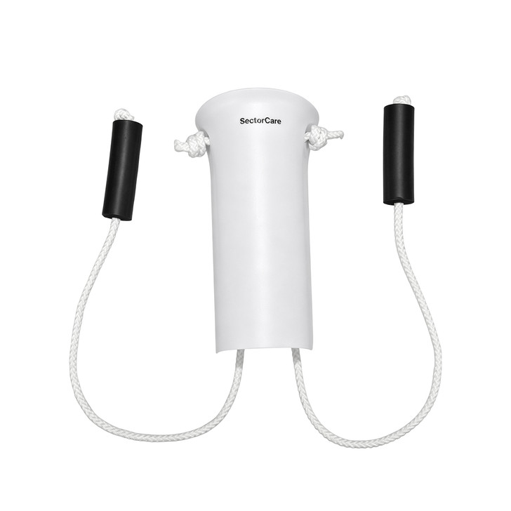 SectorCare Sock Aid with Long Pull Cords and Non Slip Grips, White