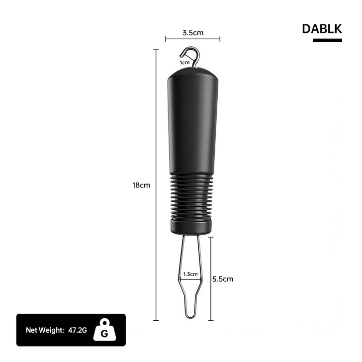 SectorCare 2 in 1 Button Hook and Zipper Pull Dressing Aid Black