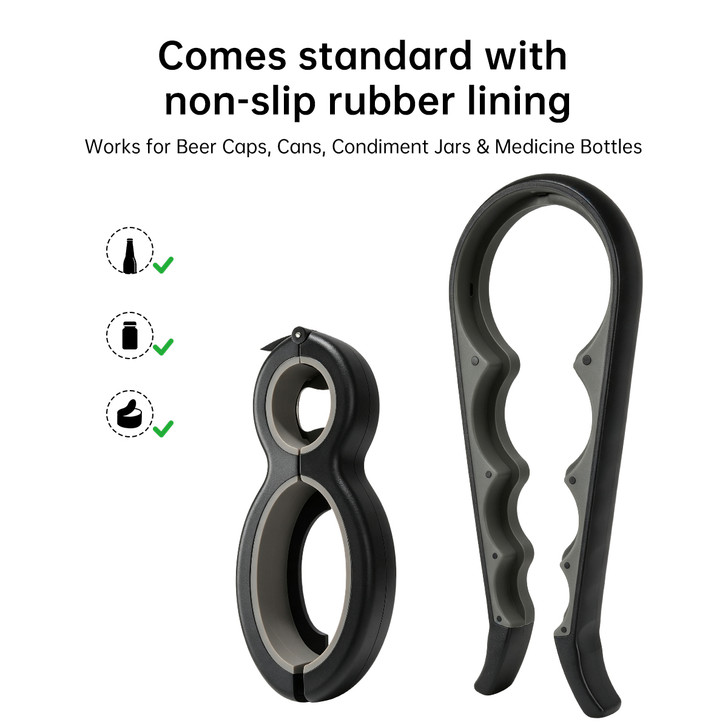 SectorCare Jar Opener Set for Weak Hands and Arthritis 2 Piece Black
