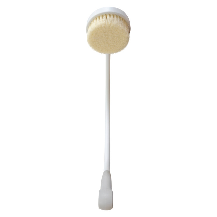 SectorCare Curved Long Handle Back Bath Brush with Hanging Hole Grey