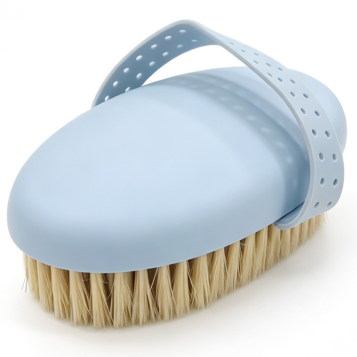 SectorCare Handheld Bath Brush with Hand Strap and Massage Beads Blue